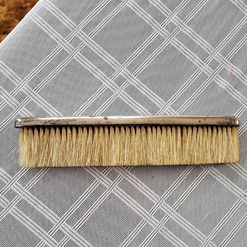 Vintage Antique Sterling Silver Repousse Handle Brush
